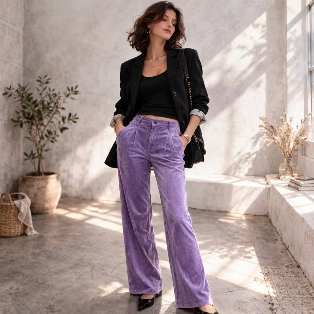 Rag & Bone Jacey Purple Velvet Velour Pants Size 6